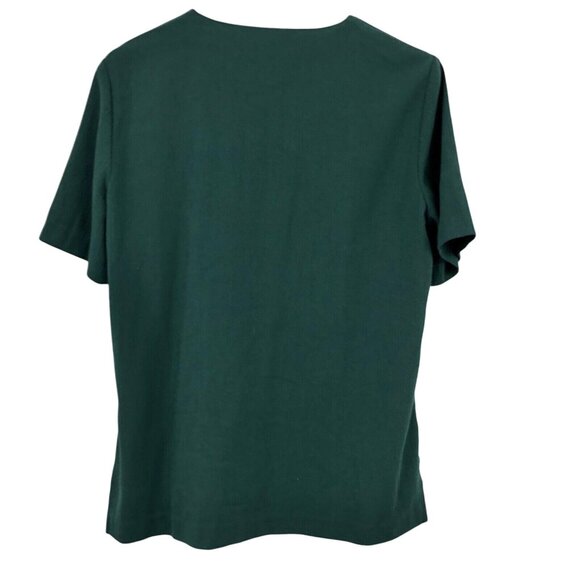 Vintage Alfred Dunner Petite Blouse Womens 8 Used Green Floral - Picture 2 of 11